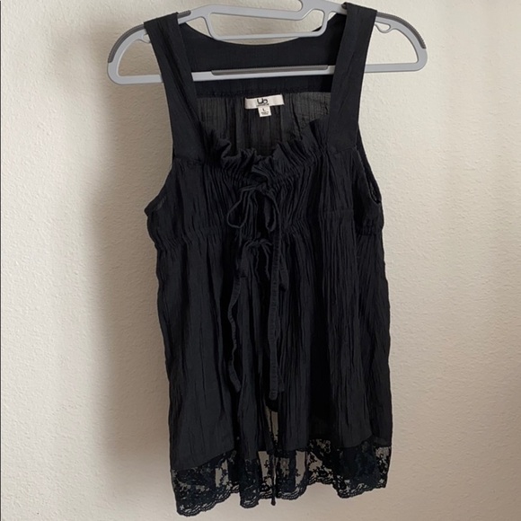 Ya Los Angeles Pretty Top with Ties and Lace - Picture 1 of 6
